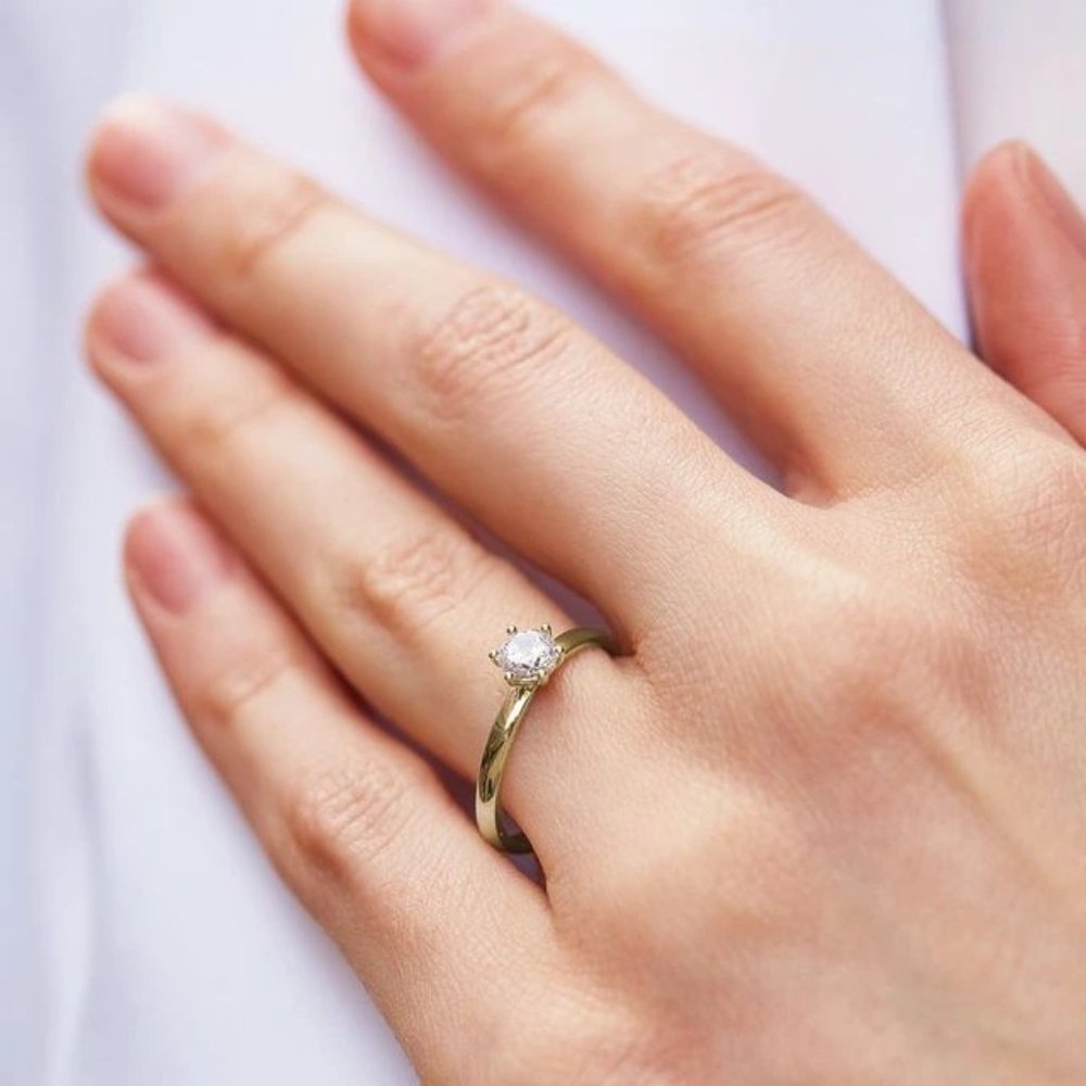 Certified 0.5ct. t.w. Diamond Solitaire Engagement Ring - Picture 4 of 16